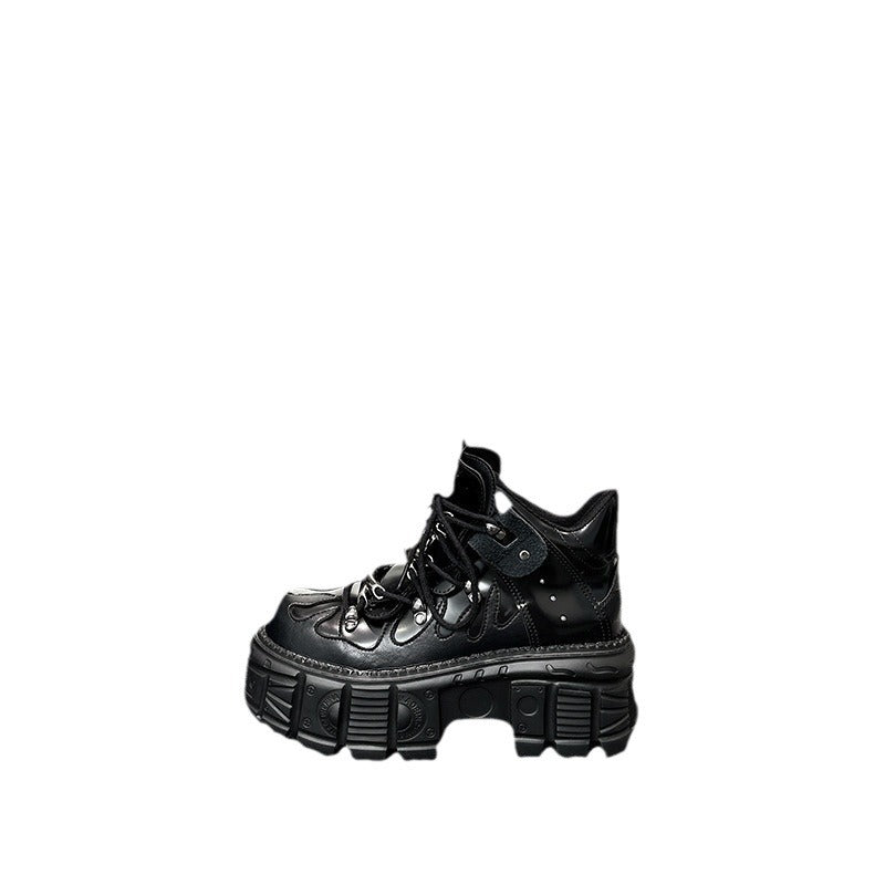 Summer Spanish Contrast Color Punk Muffin Height Increased Platform Boots