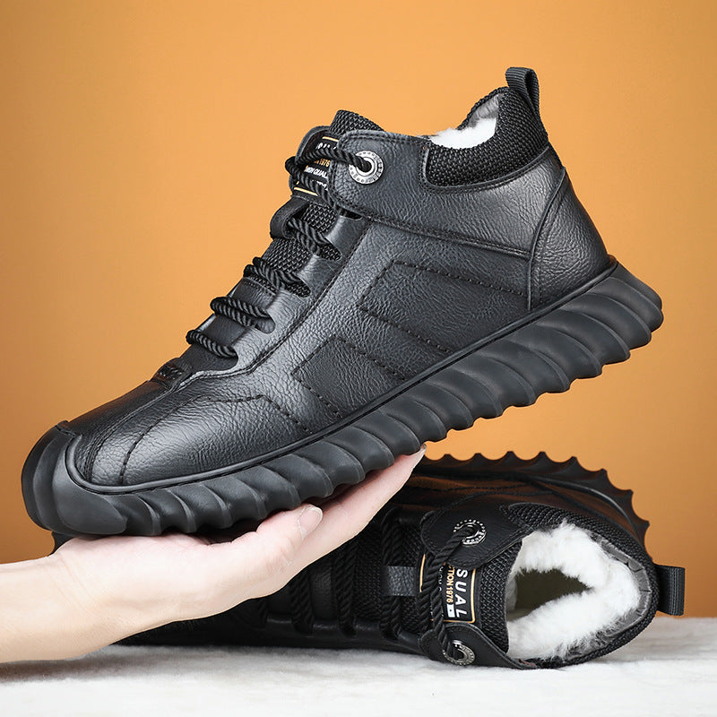 Men's Winter Wool Cotton Fleece Thick Warm Men's Shoes