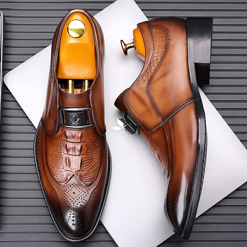 Men's Cowhide Spring Genuine Business Formal Wear Leather Shoes
