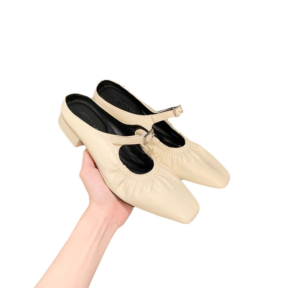Women's Sier Square Toe Ballet Cap Half Heels
