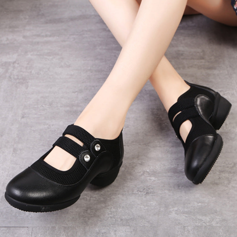 Women's Round Toe Slip-on Dancing Soft Bottom Women's Sports Shoes