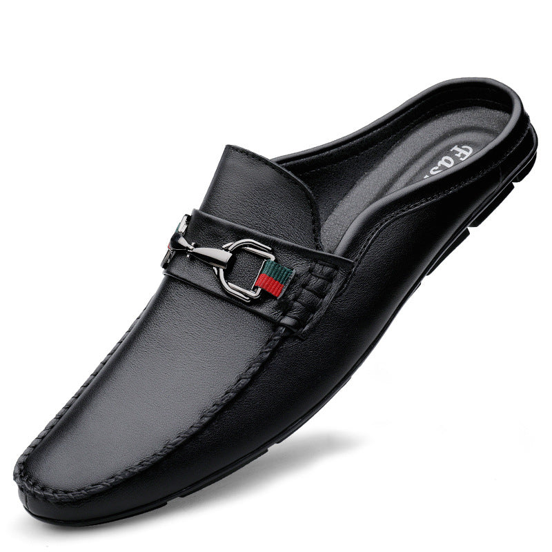 Cowhide Soft Bottom Breathable One Pedal Leather Shoes