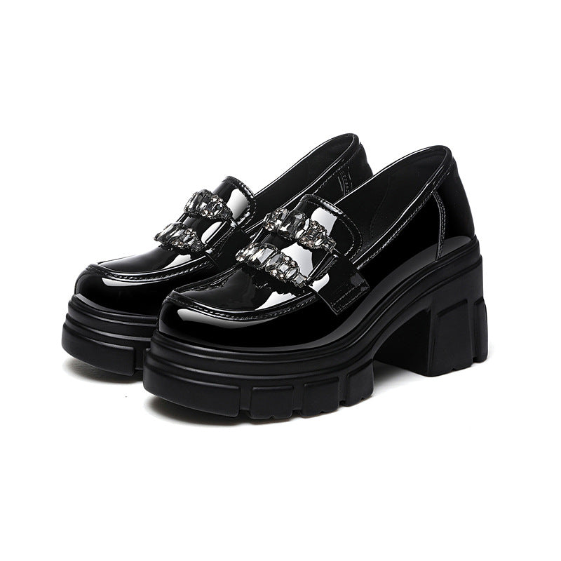 Women's Increasing Patent Chunky Small Comfortable Temperament Women's Sports Shoes