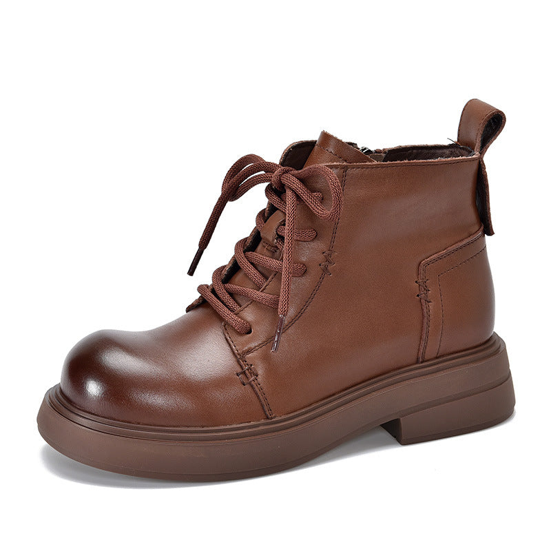 Price Short Female First Layer Cowhide Boots