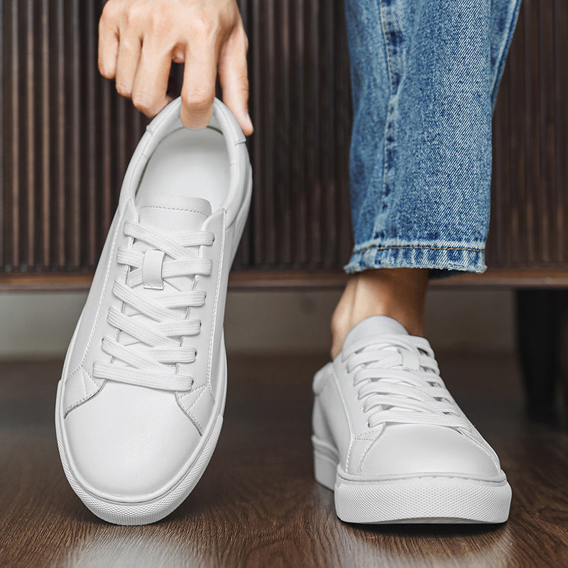 Men's Bottom White Genuine Plus Size Widened Men's Shoes