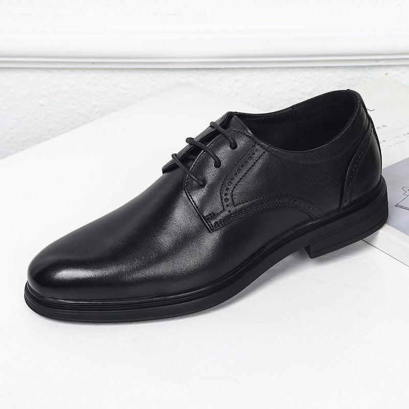 Charming Men's Spring Low Brushed Brown Men's Business Leather Shoes
