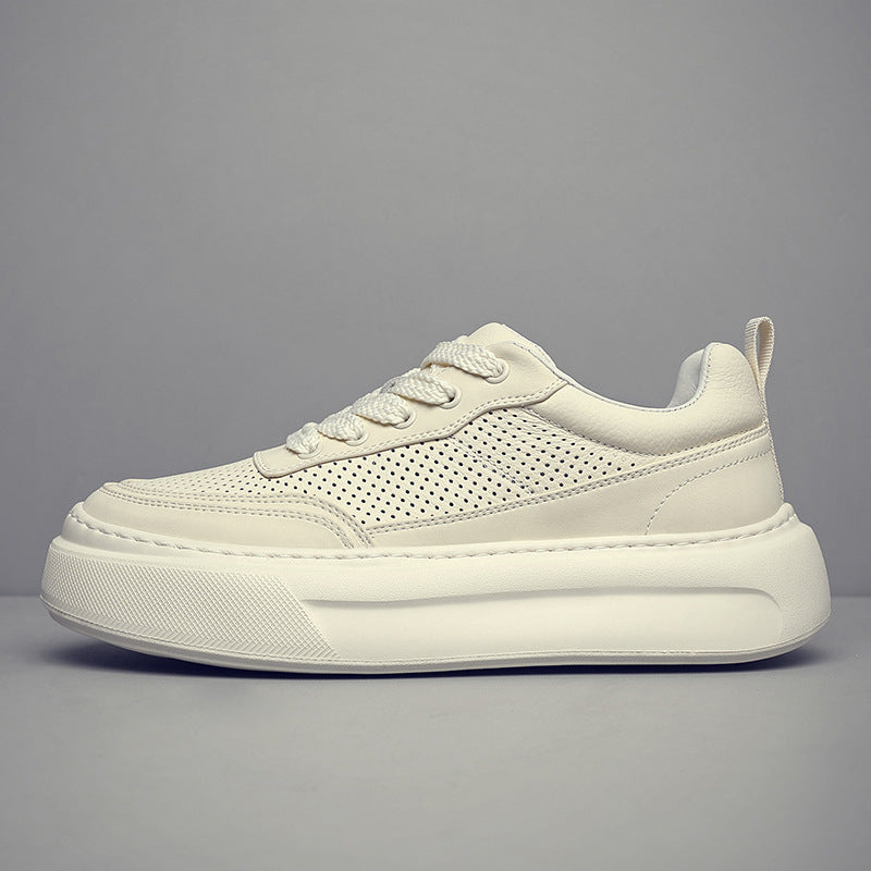 Men's Top Layer Cowhide Versatile Trendy Platform Men's Board Shoes