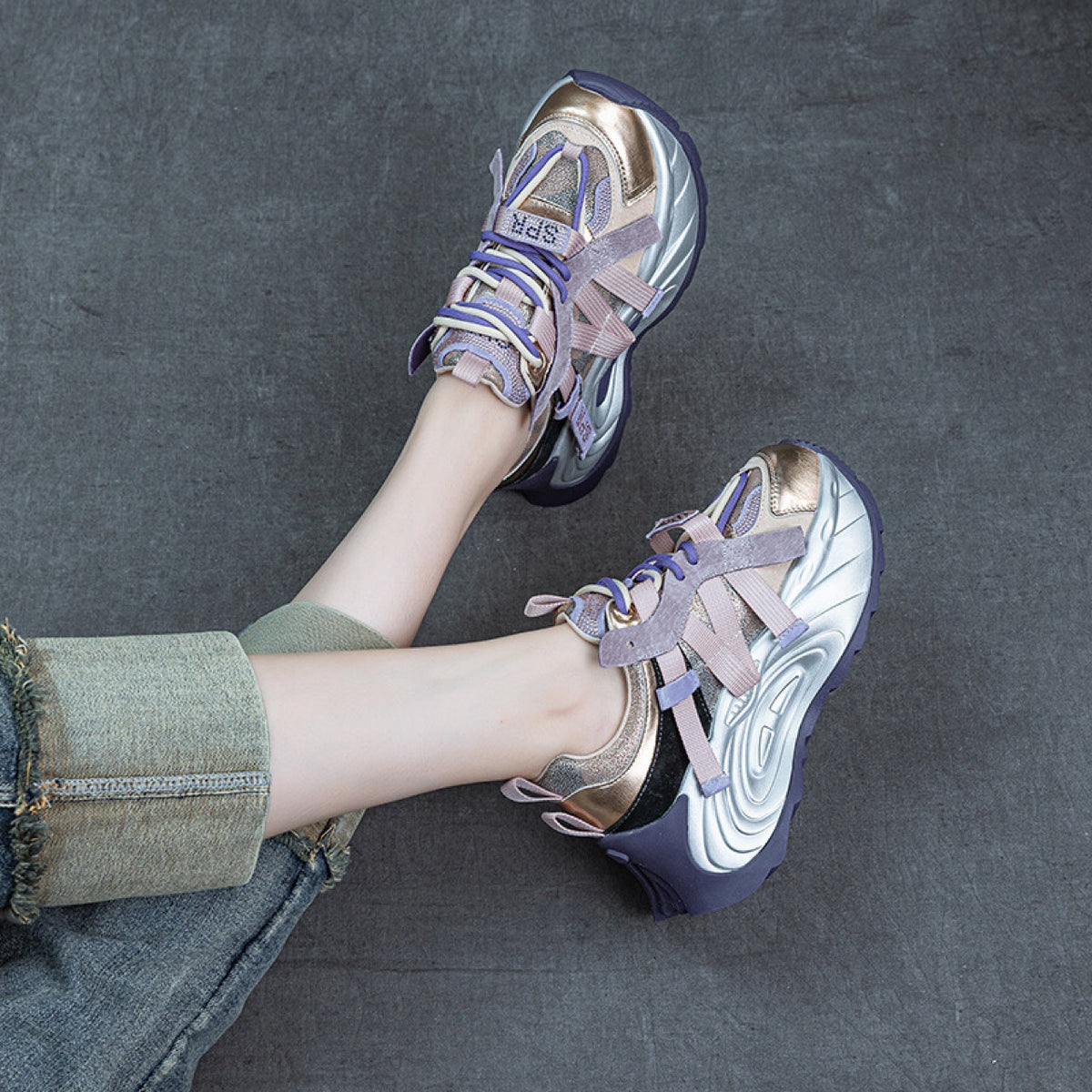 Women's Goods Colorful Dad Trendy Cool Genuine Retro Women's Shoes