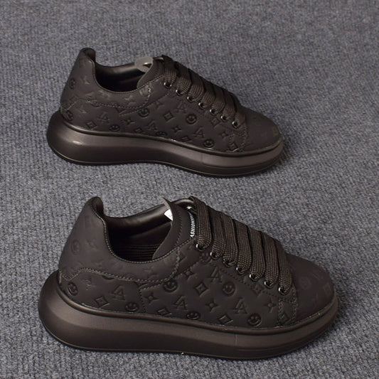 Women's & Men's White Korean Fashionable Platform Heighten Soft Casual Shoes