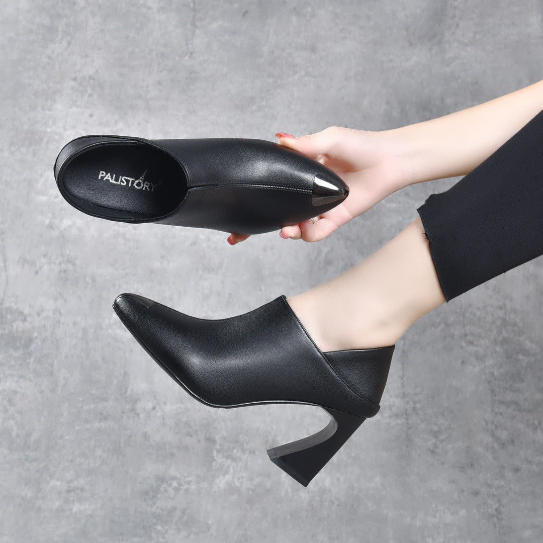 Women's Genuine Pointed High Korean Temperament Wild Women's Fashion Shoes