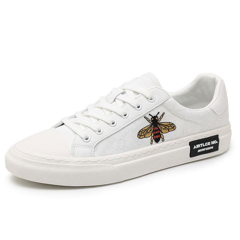 Men's Korean Fashionable White Summer Breathable Canvas Shoes