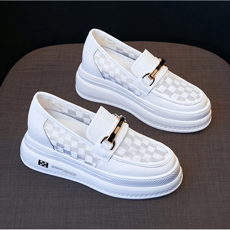 Women's Thick-soled Mesh Summer Height Increasing Insole Loafers