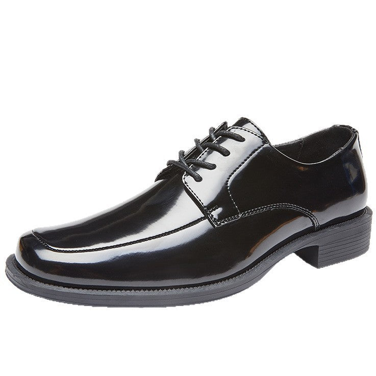 Men's Square Toe Glossy High-grade Paint Formal Wear British Derby Men's Shoes