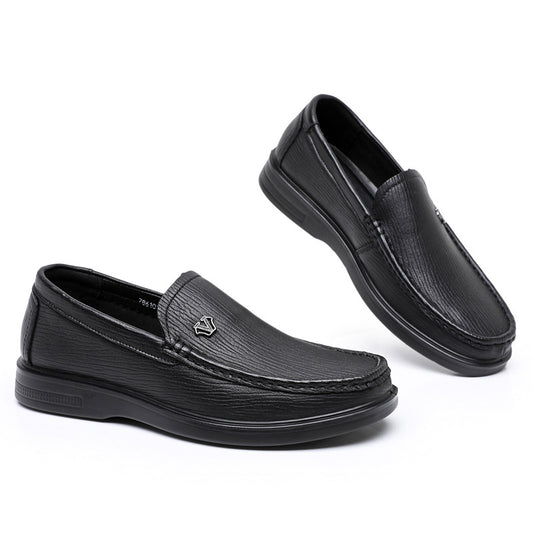 Men's Spring Sheepskin Comfortable Slip-on Dad Korean Leather Shoes