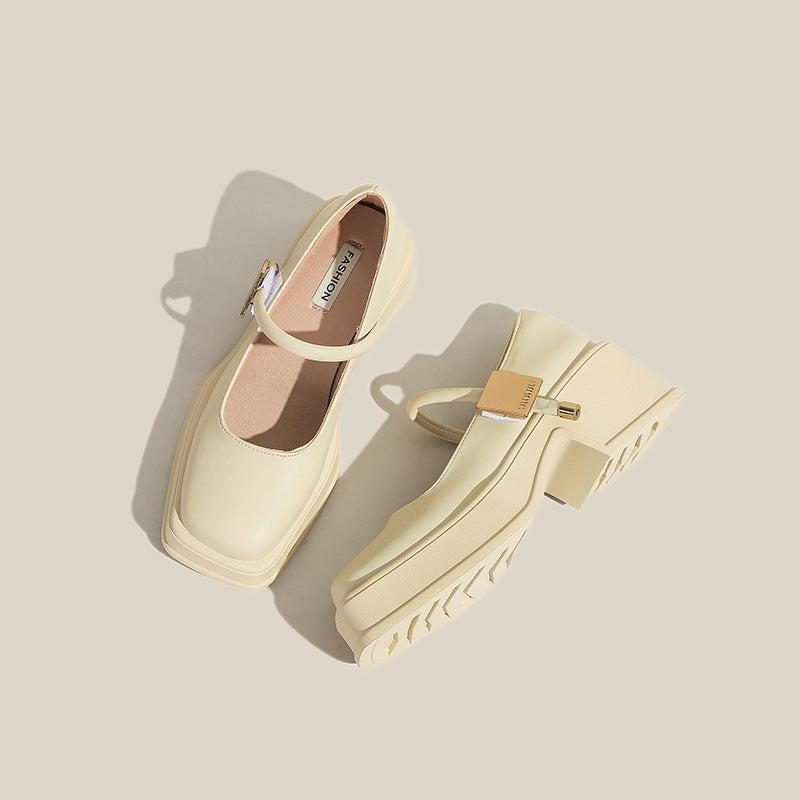 Toe Chunky Low-cut Thick Bottom Fashion Loafers