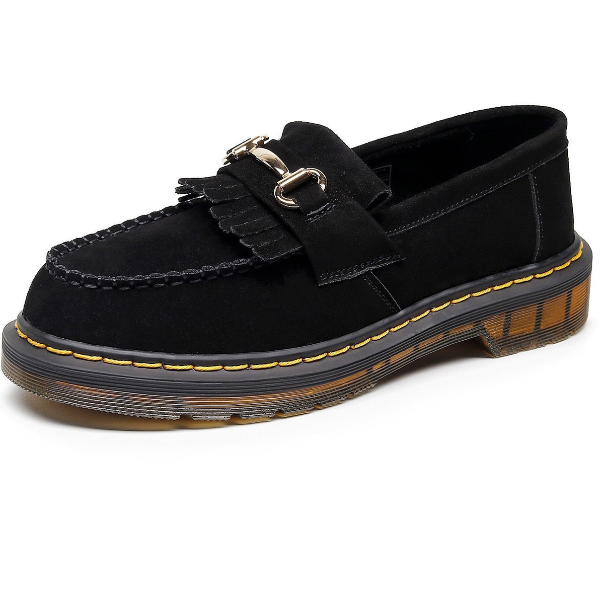 Women's Tassel Genuine British Style Fashion Round Toe Plus Men's Casual Leather Shoes