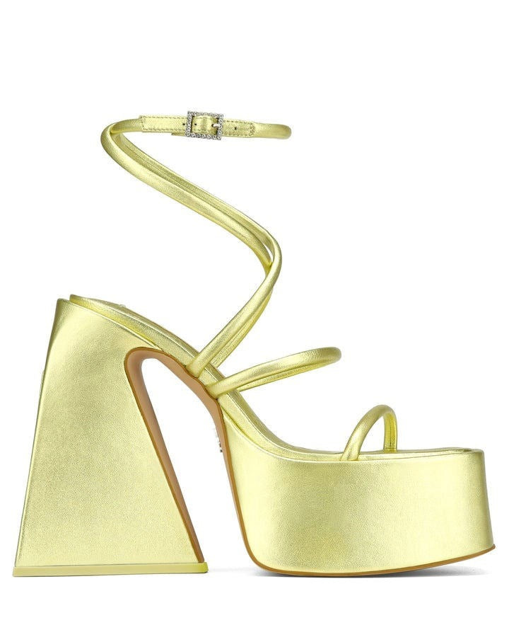 Women's High Platform Square Toe Hollowed Plus Size Locking Buckle Sandals