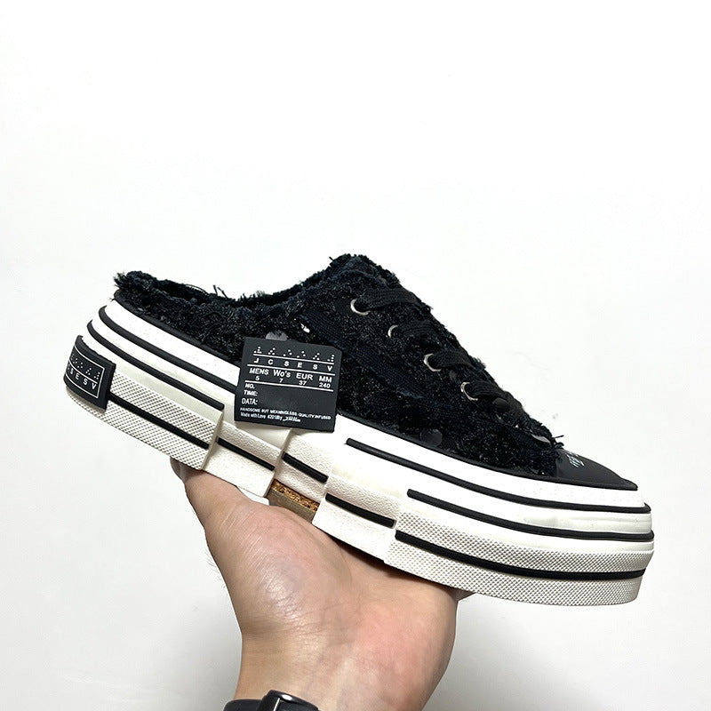 Women's & Men's Classic Style Woven Raise The Bottom Canvas Shoes
