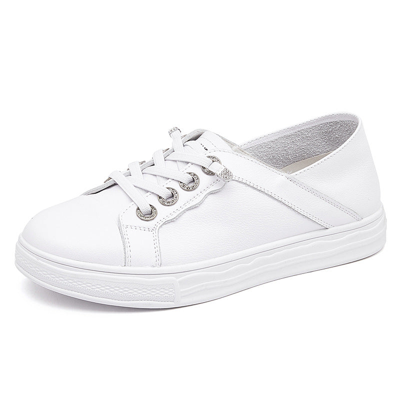 Women's White Summer Round Toe Fashion Sports First Casual Shoes