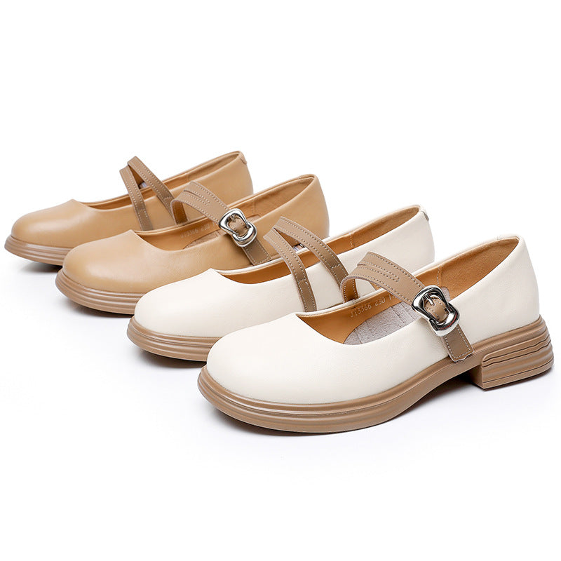 Women's Chunky Preppy Style Retro Soft Bottom Loafers