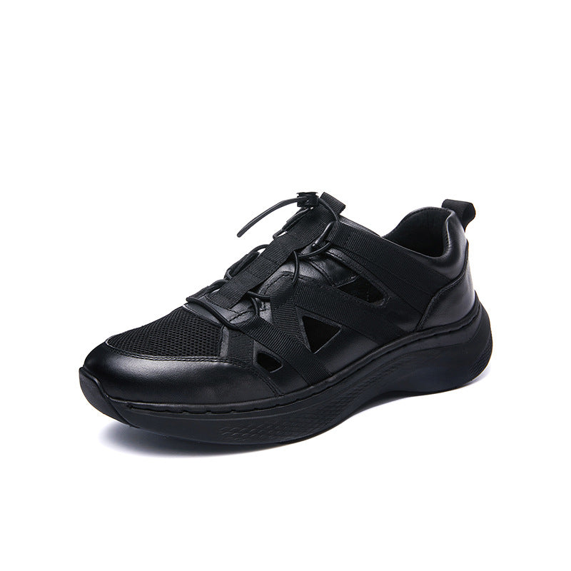 Men's Cowhide Mesh Breathable Comfortable Fashion Sports Sneakers