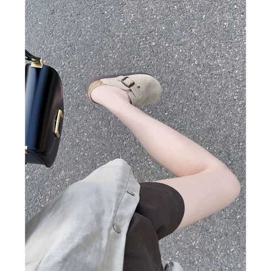 Women's & Men's Genuine Platform Outer Wear Half Slippers