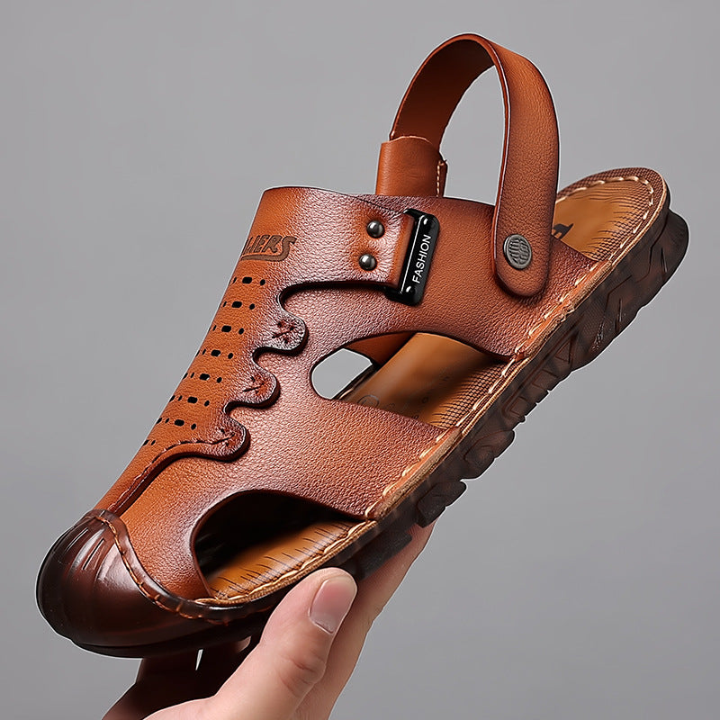 Men's Summer Pump Beach Genuine Two-way Driving Sandals