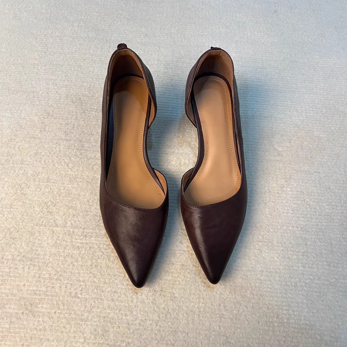 Women's Sheepskin Version French Pointed High Slip-on Heels