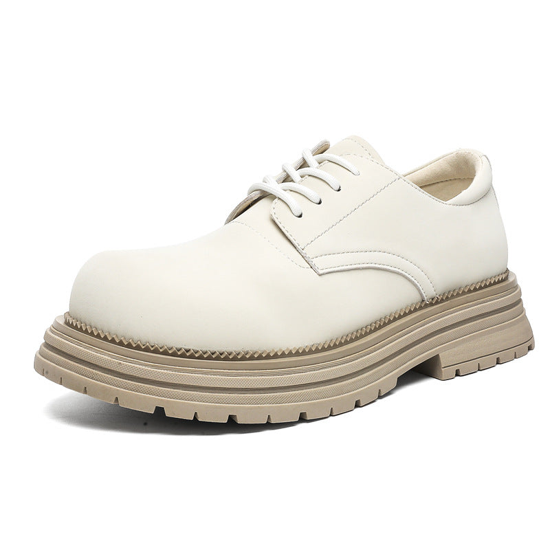 Men's Big Head Thick Bottom Increased Derby Leather Shoes