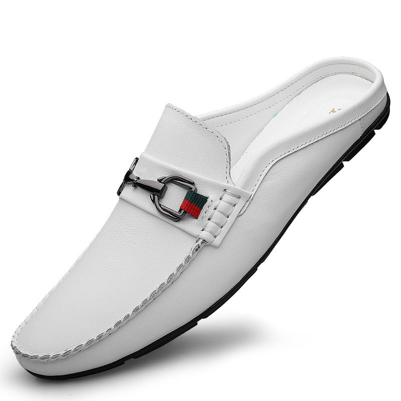 Cowhide Soft Bottom Breathable One Pedal Leather Shoes