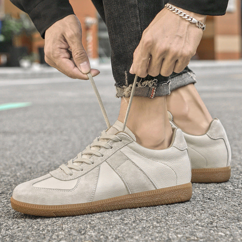Men's Training First Layer Cowhide Lightweight Comfortable Business Beef Tendon Soft Men's Board Shoes