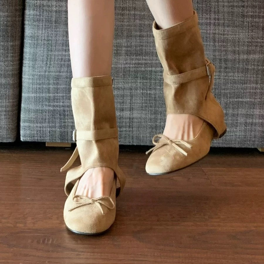 Women's Bowknot Hollow Ballet Style Summer Flat Casual Shoes