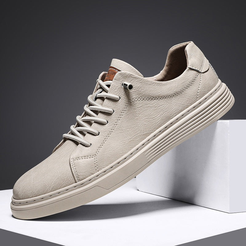 Men's Spring Cowhide Fashion Formal Wear Plus Size Men's Board Shoes