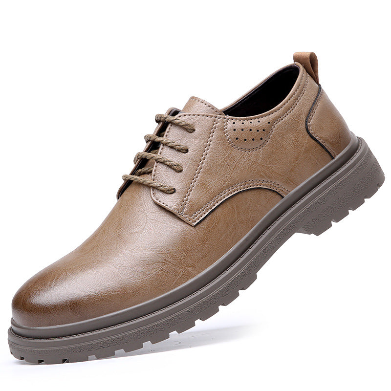 Men's Genuine Fashion Business Korean Style Big Leather Shoes