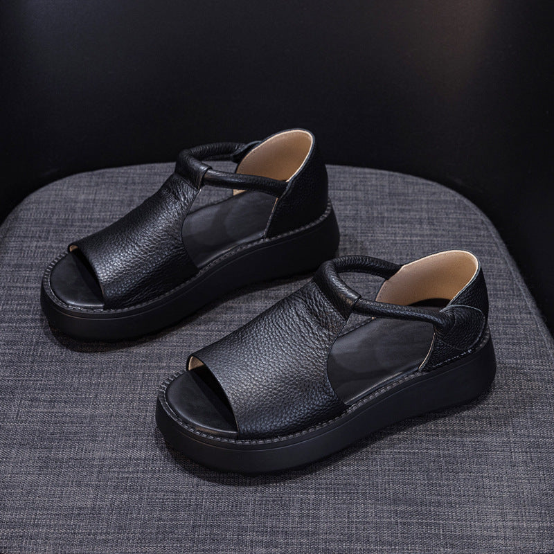 Women's Cowhide Mother Soft Surface Bottom Comfortable Summer Sandals
