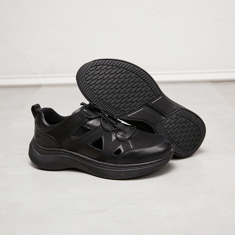 Men's Cowhide Mesh Breathable Comfortable Fashion Sports Sneakers