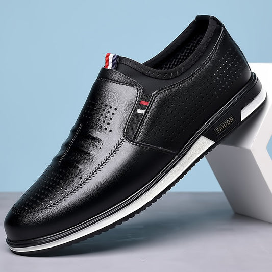 Men's Height Increasing Insole Fashion Business Slip-on Leather Shoes
