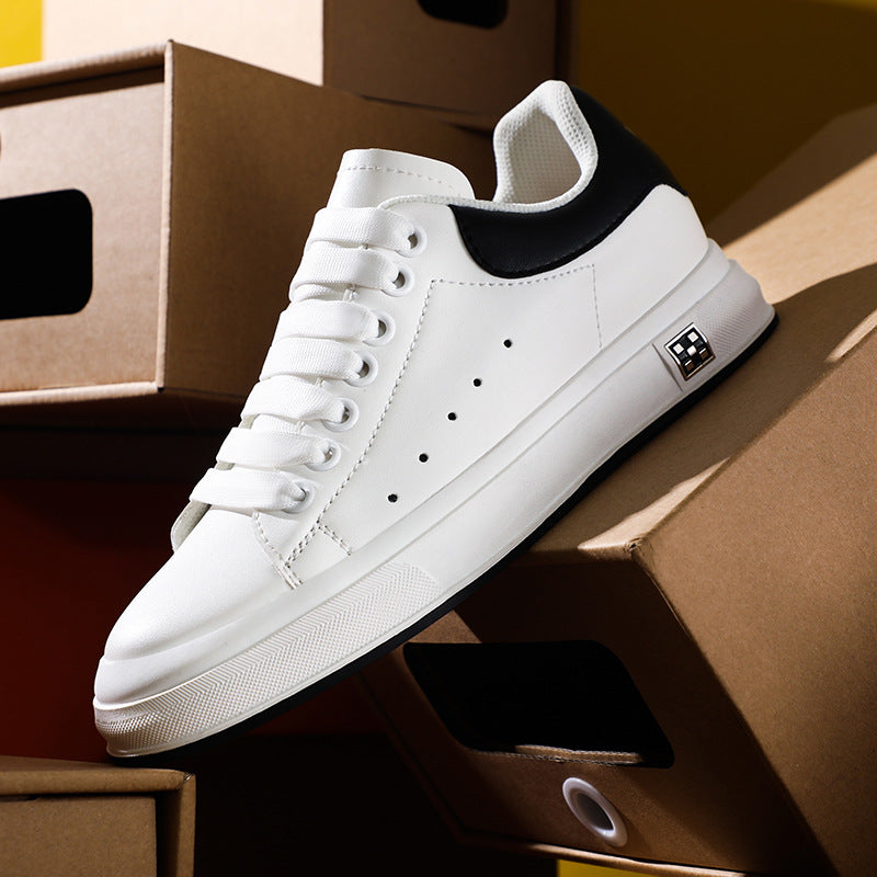Men's Increasing Leisure Sports White Versatile Invisible Plus Men's Board Shoes