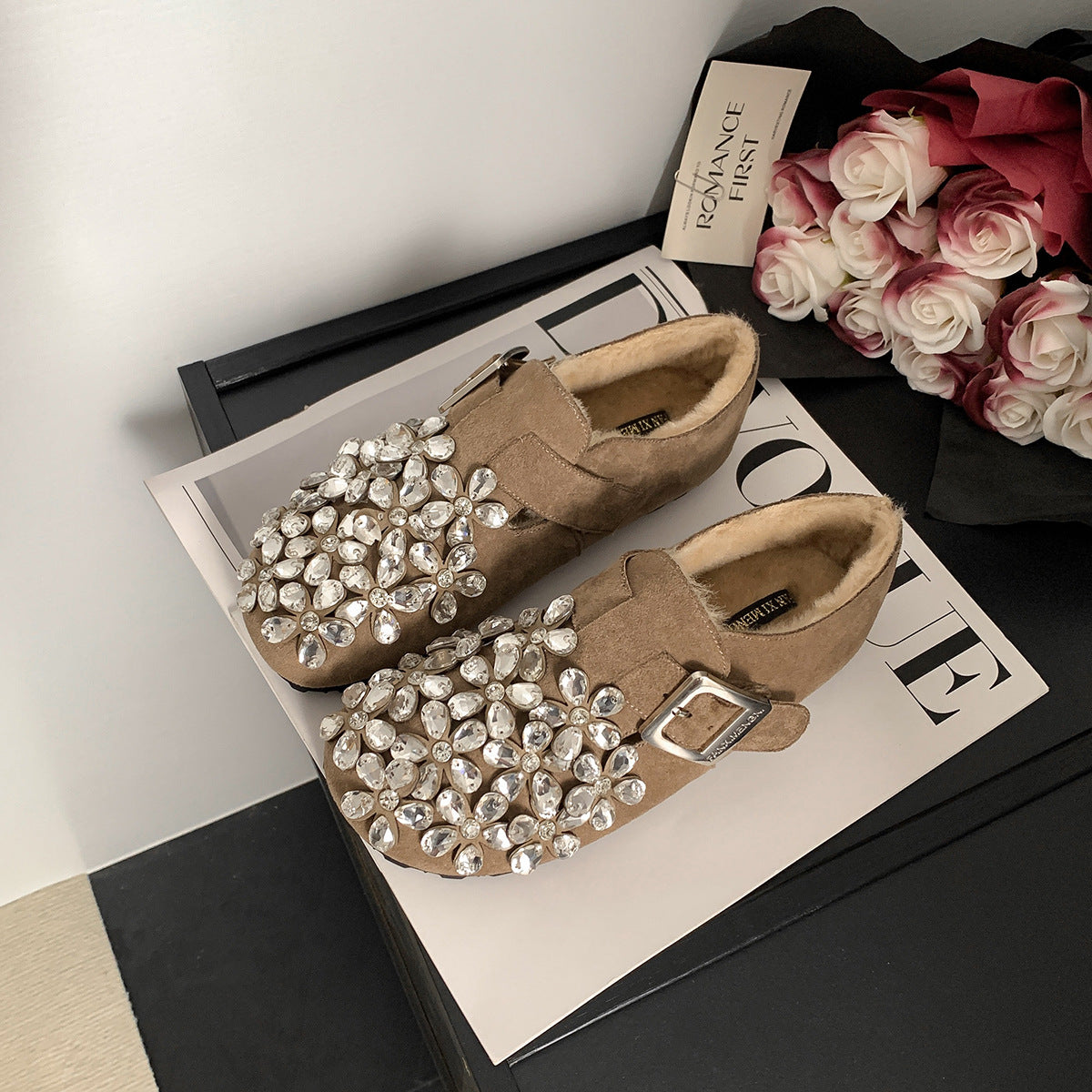Women's Autumn Comfortable Flat Rhinestone Fairy Style Casual Shoes