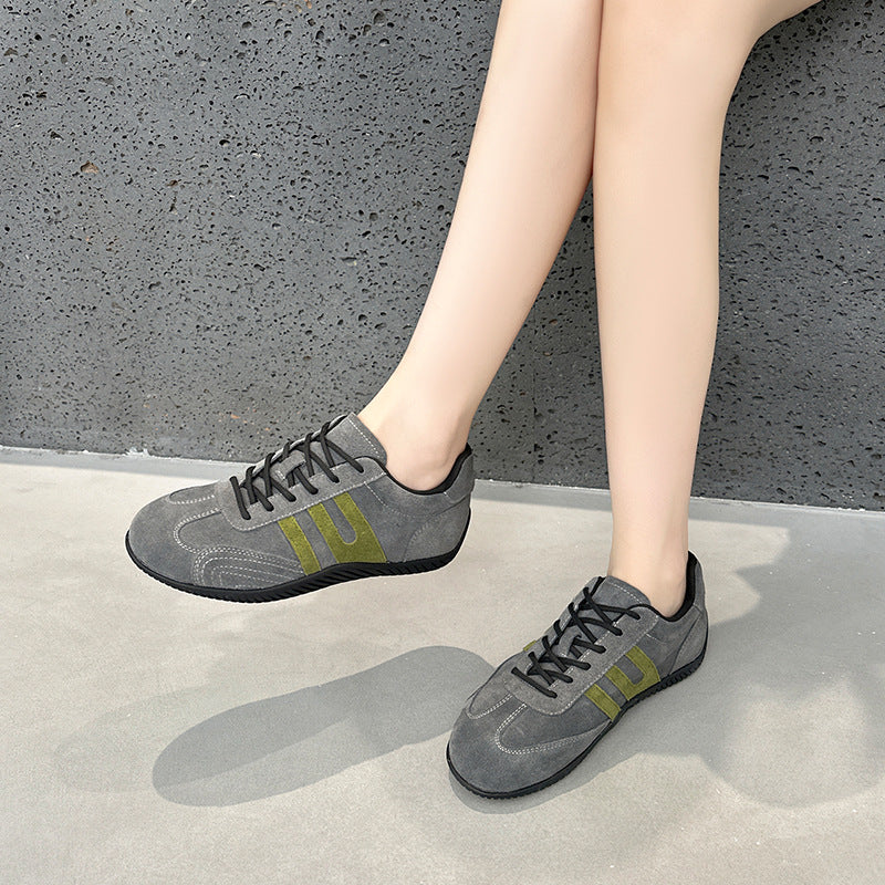 Women's Retro German Training Breathable Round Toe Flat Bottom Comfortable Women's Casual Shoes