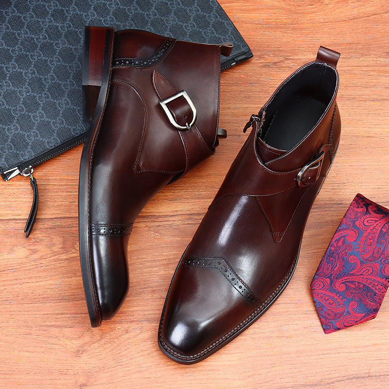 Men's Side Zipper British Business Dress Martin Boots
