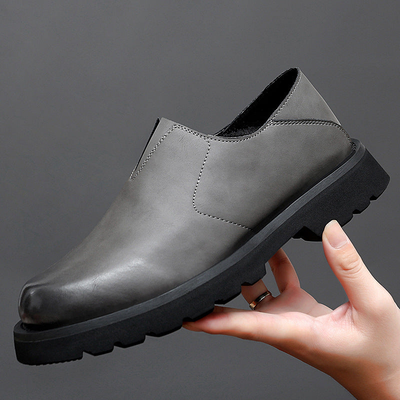 Men's Autumn Portable Outdoor Trendy Fashion Slip-on Men's Casual Leather Shoes