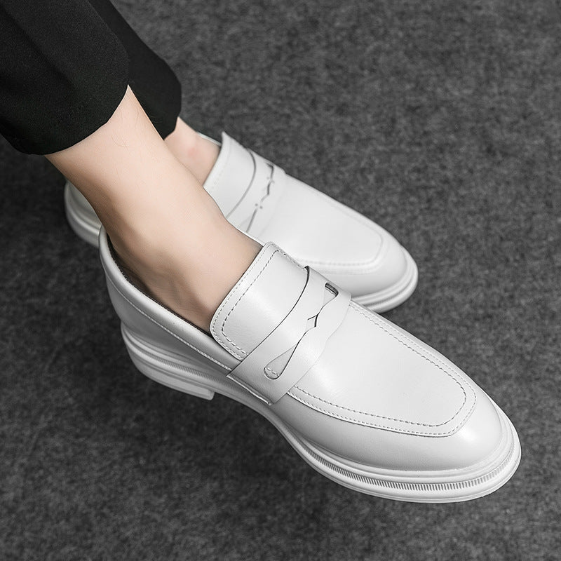 Men's Wedding Height Increasing Insole British Brogue Flower Business Formal Leather Shoes