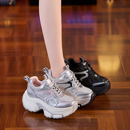 Women's Dad Summer Breathable Explosion Height Increasing Insole Mesh Casual Shoes