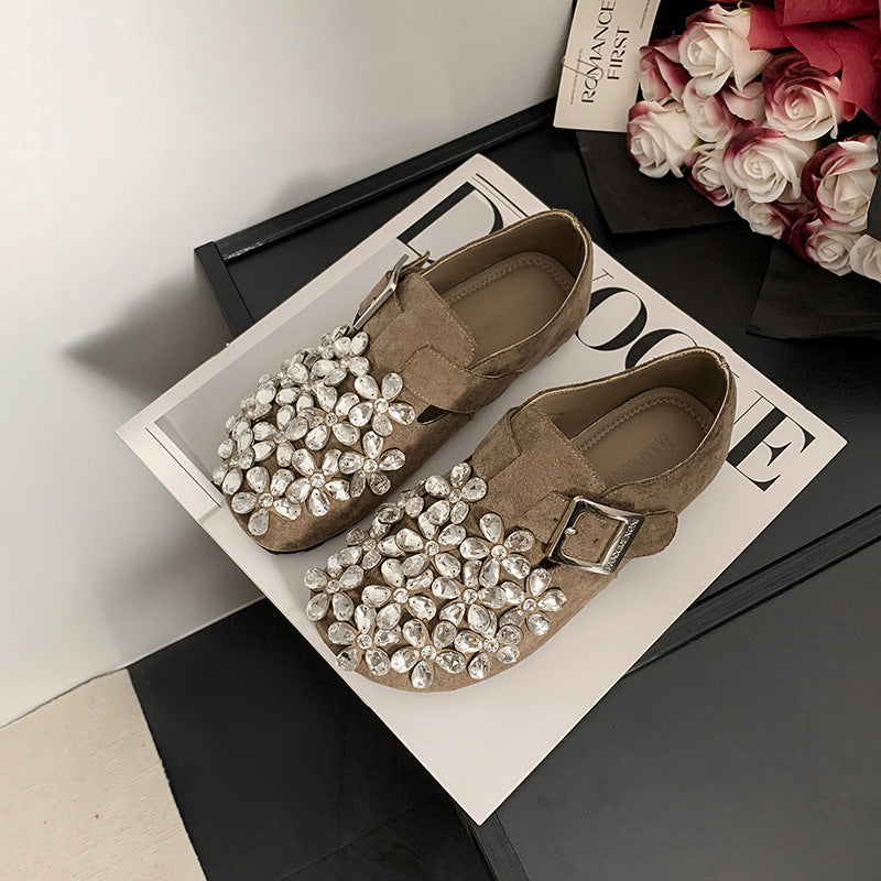 Women's Autumn Comfortable Flat Rhinestone Fairy Style Casual Shoes