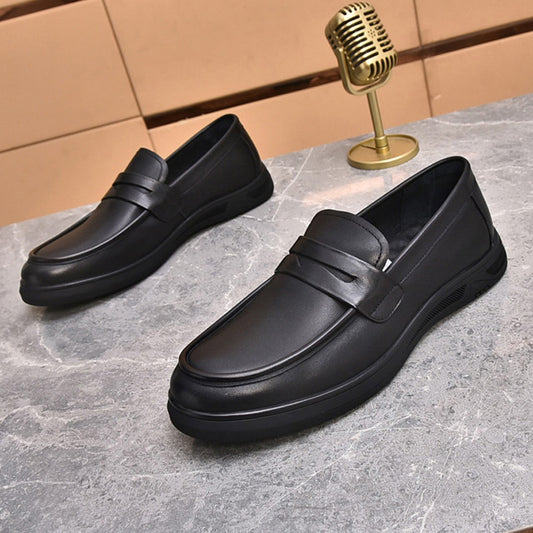 Men's Flat Peas British Style Fashion Slip-on Leather Shoes