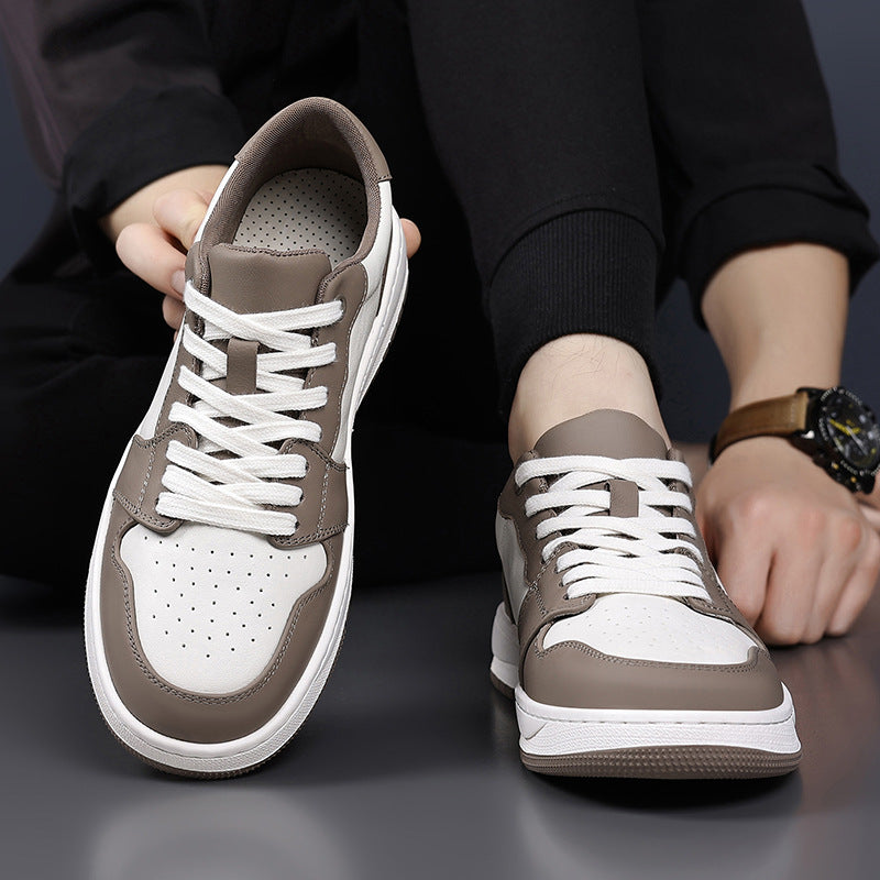 Men's Layer Cowhide Air Force Genuine Fashion Sports Low Men's Board Shoes