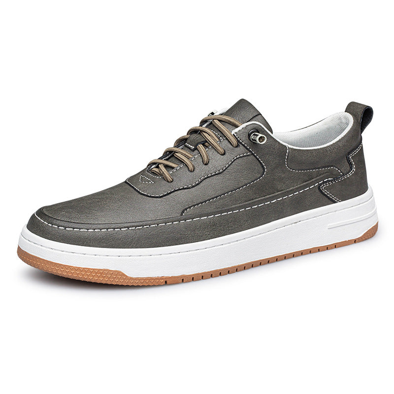 Men's Board Spring Handmade Cowhide Green Fashionable Sneakers