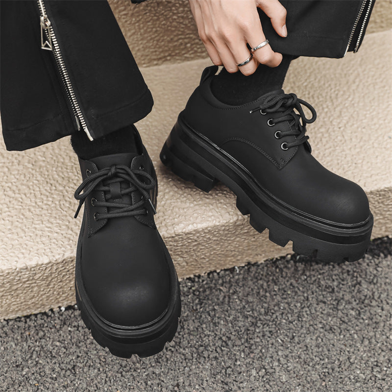 The Bottom Pumps British Style Platform Leather Shoes