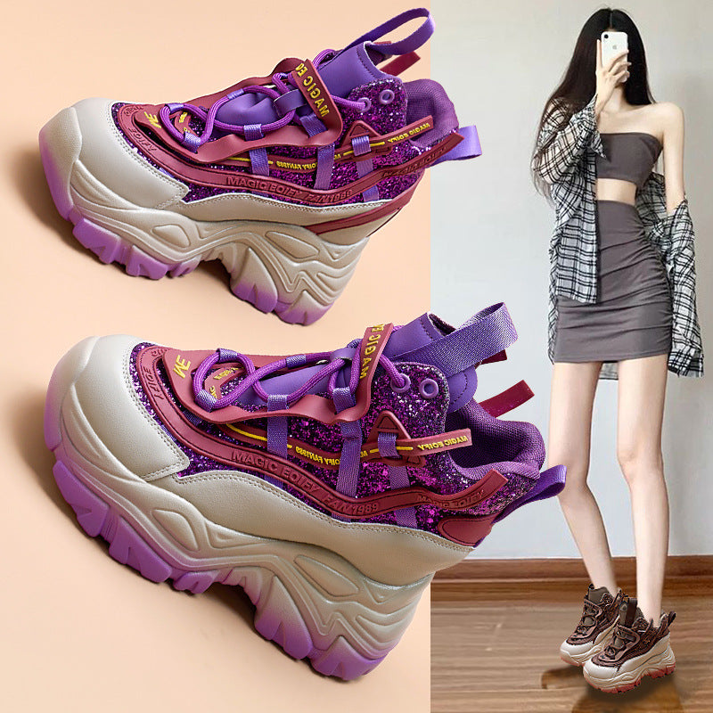 Women's Height Increasing Insole Dad Spring Versatile Women's Sports Shoes